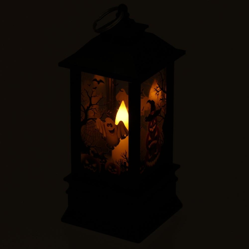 LED-Dekoration HALLOWEEN LED/3xAAA/warmweiβ Laterne mit Kürbissen
