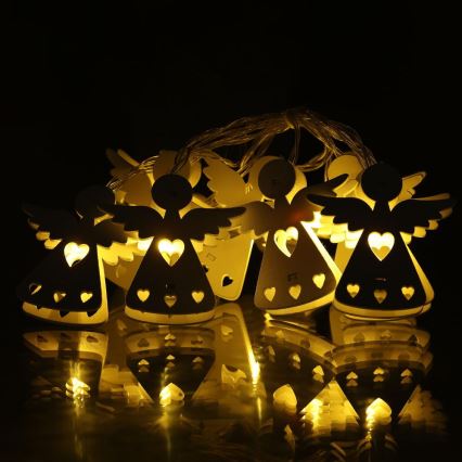 LED  Lichterkette 10xLED/2xAA/warmweiß 2m Engel