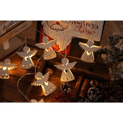 LED  Lichterkette 10xLED/2xAA/warmweiß 2m Engel