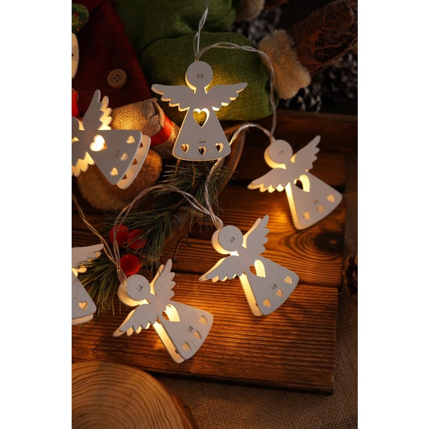 LED  Lichterkette 10xLED/2xAA/warmweiß 2m Engel