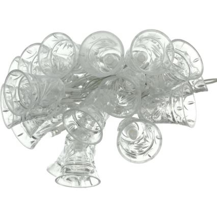 LED-Lichterkette mit 20 LEDs, batteriebetrieben (3× AA), warmweiß, 2,2 m, Glöckchen