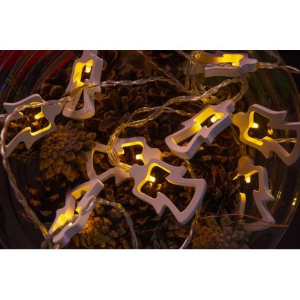 LED-Weihnachtskette 10xLED/2xAA 1,8m warmweiß
