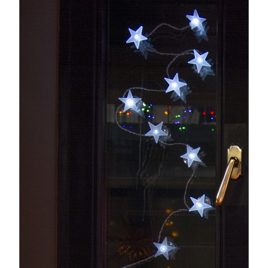 LED-Lichterkette mit Saugnäpfen 10×LED/2×AA 1,8 m kaltweiß