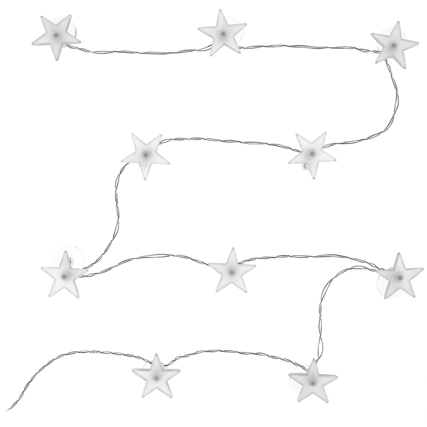 LED-Lichterkette mit Saugnäpfen 10×LED/2×AA 1,8 m kaltweiß