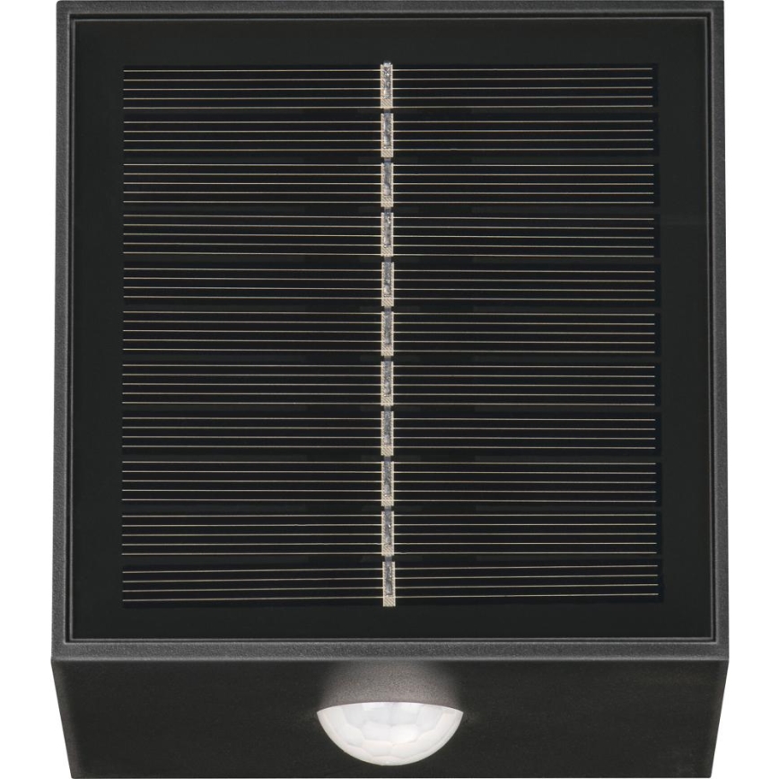 LED Solar-Wandleuchte mit Sensor LED/1W/3,7V 1200 mAh IP44 schwarz