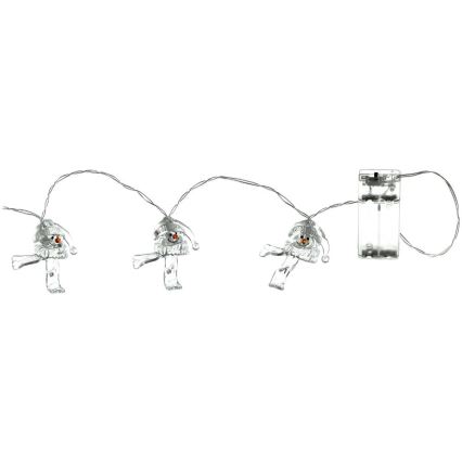 LED Weihnachts-Lichterkette 10xLED/2xAA/warmweiß 1,65m Schneemänner