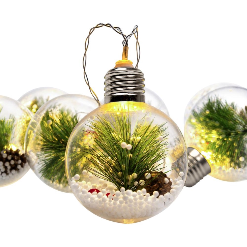 LED-Lichterkette 10xLED/3xAAA/warmweiß 2,1m Kugeln