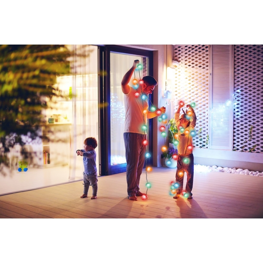 LED-Weihnachts-Lichterkette für den Außenbereich 40xLED/15m IP44 mehrfarbig