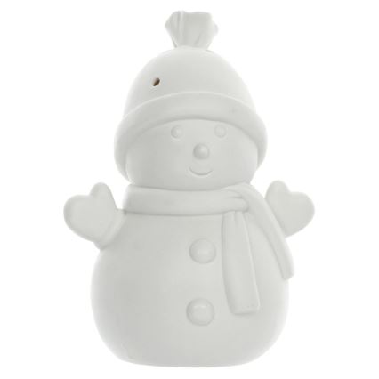 LED-Weihnachtsdekoration aus Porzellan LED/3xLR44 Schneemann
