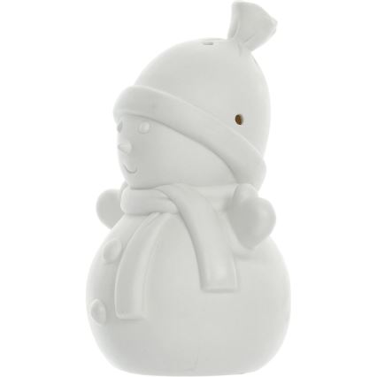 LED-Weihnachtsdekoration aus Porzellan LED/3xLR44 Schneemann