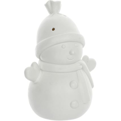 LED-Weihnachtsdekoration aus Porzellan LED/3xLR44 Schneemann
