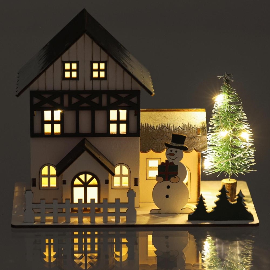 LED-Weihnachtsdekoration LED/2xLR44/warmweiβ Haus