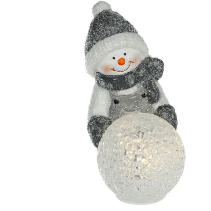 LED-Weihnachtsdekoration LED/2xLR44/warmweiβ Schneemann mit Schneeball