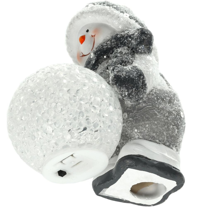 LED-Weihnachtsdekoration LED/2xLR44/warmweiβ Schneemann mit Schneeball