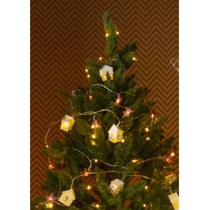 LED Weihnachtskette 10xLED/2xAA 2,3m warmweiß