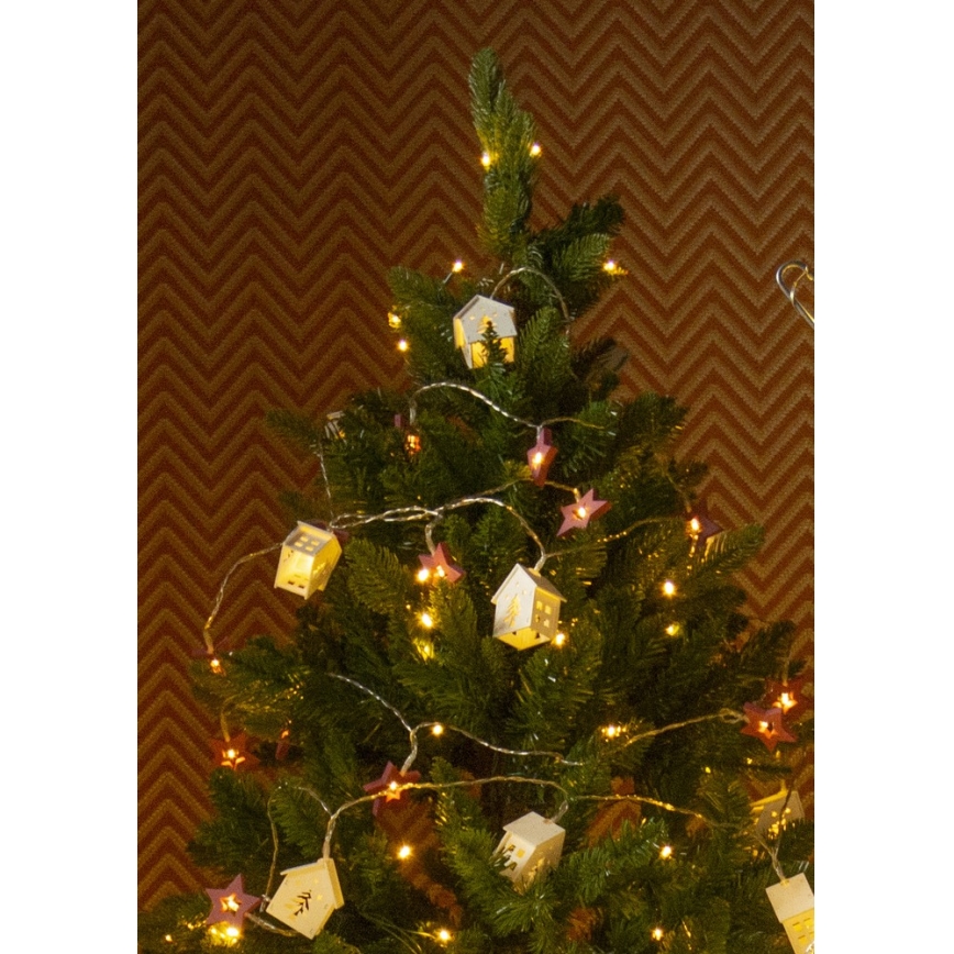 LED Weihnachtskette 10xLED/2xAA 2,3m warmweiß