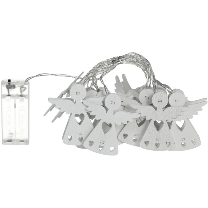 LED-Weihnachtskette 10xLED/2xAA/warmweiß 2m Engel