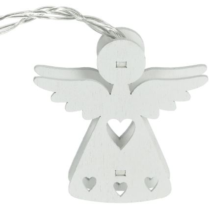 LED-Weihnachtskette 10xLED/2xAA/warmweiß 2m Engel