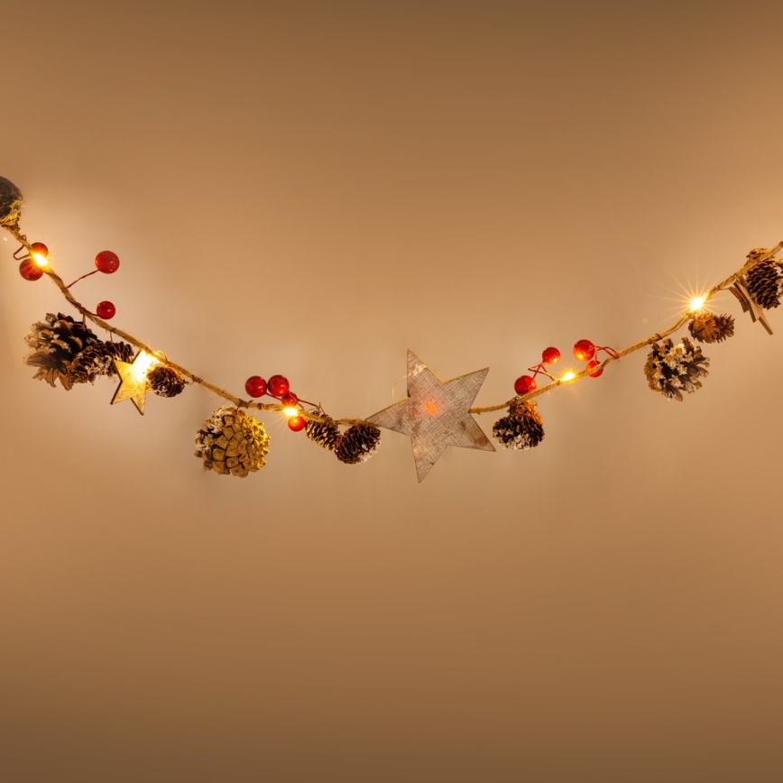 LED-Weihnachtslichterkette 10xLED/3xAA 2,5 m warmweiß