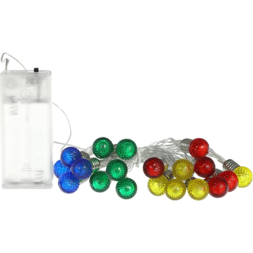 LED Weihnachtslichterkette 20xLED/2xAA/warmweiß 1,8m Birnen