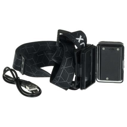 Wiederaufladbare LED-Stirnlampe LED/3W/1200 mAh IP67 schwarz