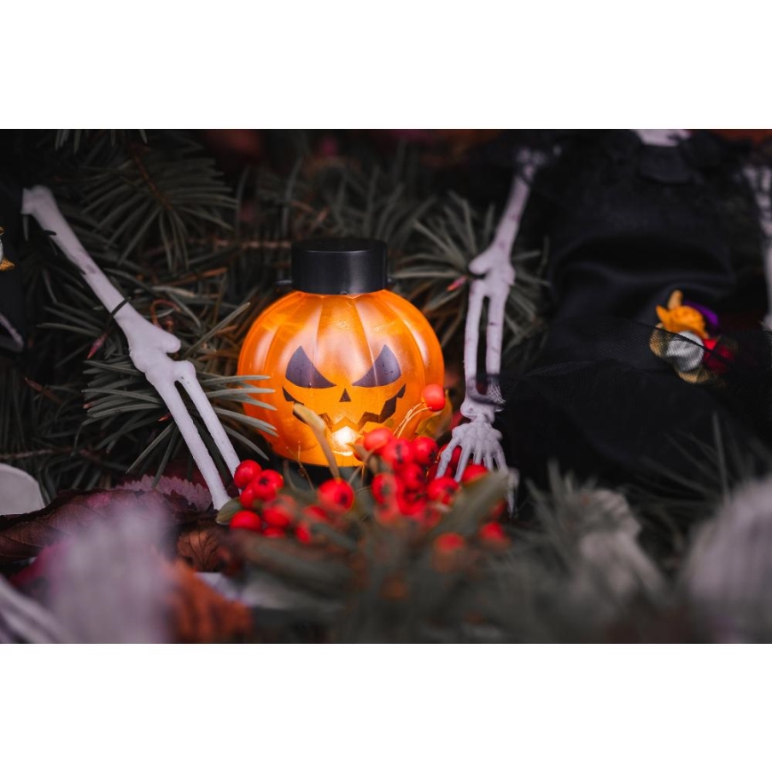 SET 6x LED-Dekoration HALLOWEEN LED/1xCR2032/warmweiβ Kürbisse
