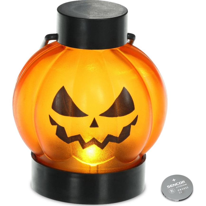 SET 6x LED-Dekoration HALLOWEEN LED/1xCR2032/warmweiβ Kürbisse