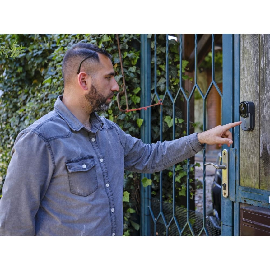 Video-Türklingel mit Bewegungssensor 5MP 1440p 5200 mAh Wi-Fi IP65 Anthrazit