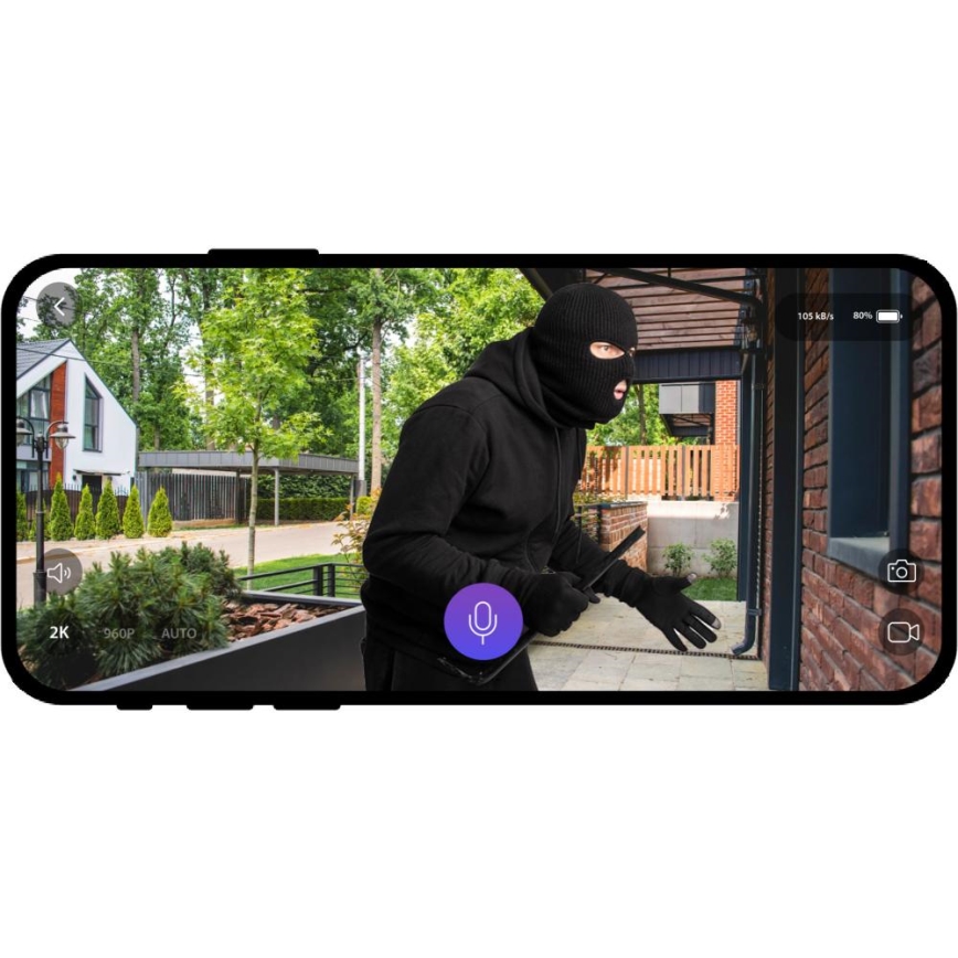 Video-Türklingel mit Bewegungssensor 5MP 1440p 5200 mAh Wi-Fi IP65 Anthrazit