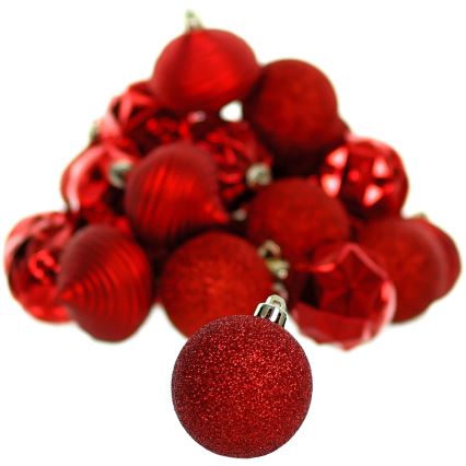 Weihnachtsschmuck-Set 30 Stück rot