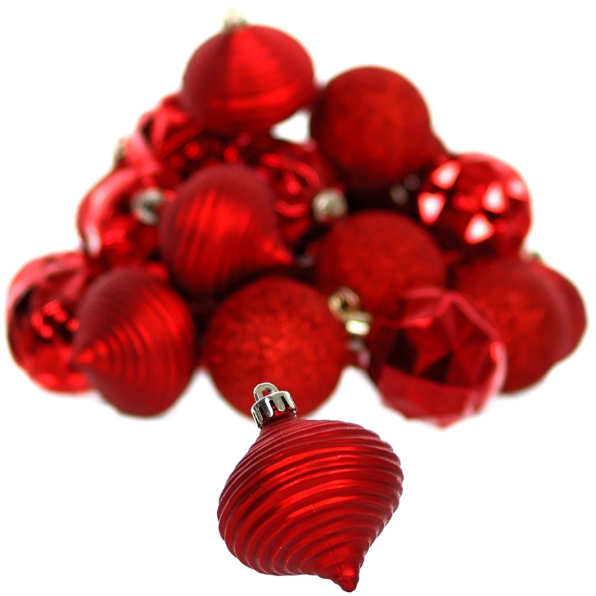 Weihnachtsschmuck-Set 30 Stück rot