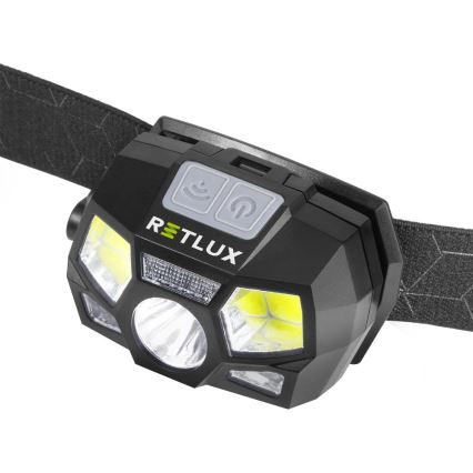 Wiederaufladbare LED-Stirnlampe mit Sensor, 3 W, 900 mAh, IP44, schwarz