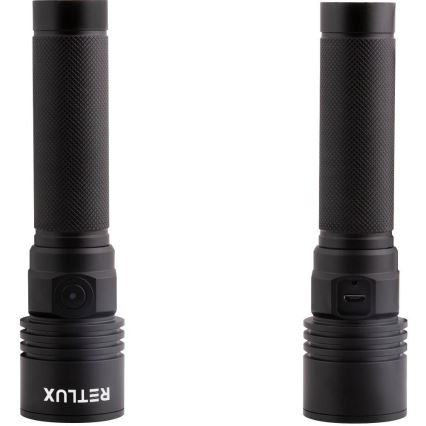 Wiederaufladbare Aluminium-LED-Taschenlampe LED/3W/2000 mAh IPX4 schwarz