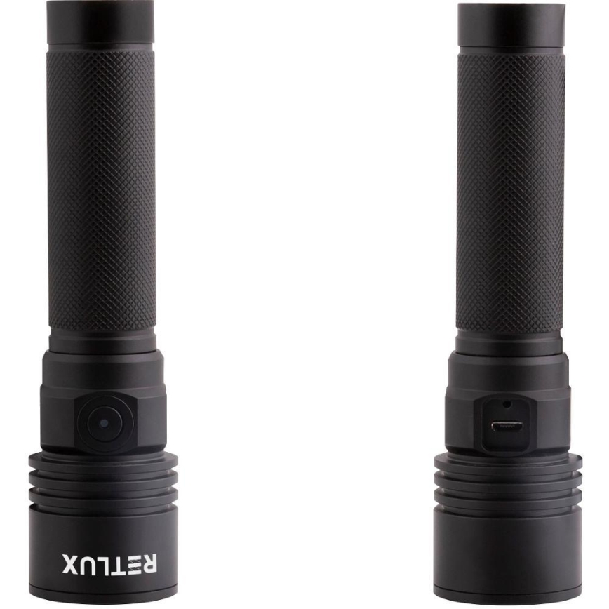 Wiederaufladbare Aluminium-LED-Taschenlampe LED/3W/2000 mAh IPX4 schwarz