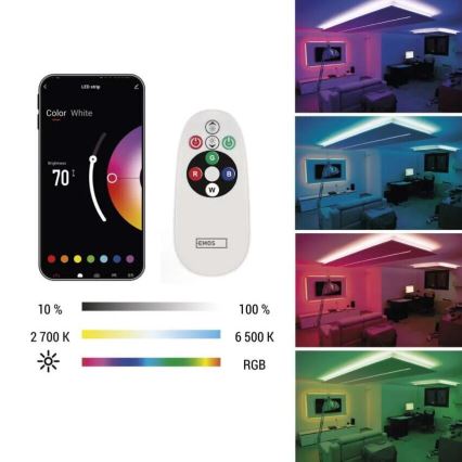 RGB+CCT Dimmbarer LED-Streifen GOSMART LED/11W/230V 2 m 2700-6500K IP44 Wi-Fi + Fernbedienung