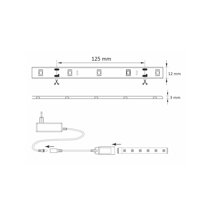 RGB-LED-Dimmstreifen für den Außenbereich Wi-fi LED/8W IP65 2 m Tuya