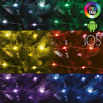 RGB-LED-Lichterkette, dimmbar — 100 LEDs / 29 Funktionen, 10,4 m
