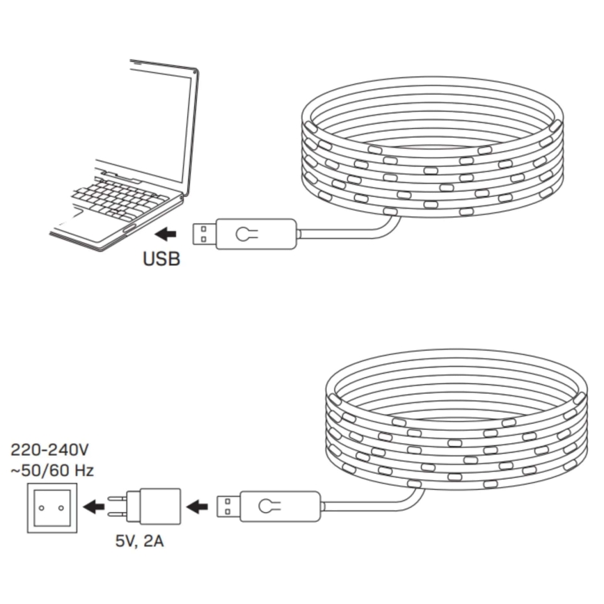 RGB-LED-Lichterkette LED/10W/5V 10 m USB + Fernbedienung