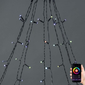 RGB-LED-Lichtervorhang, 240 LEDs / 11 Funktionen, 8 m, IP65, Wi‑Fi (Tuya‑kompatibel)