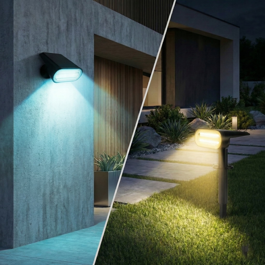 RGB-LED-Solarlampe 2-in-1 LED/3,7 V 1200 mAh IP54 schwarz