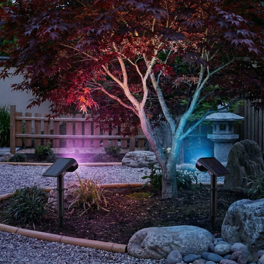 RGB-LED-Solarlampe 2-in-1 LED/3,7 V 1200 mAh IP54 schwarz