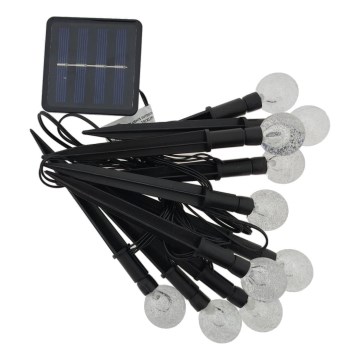 RGB-LED-Solarleuchte 10× LEDs / 1,2 V, 300 mAh, IP44, schwarz