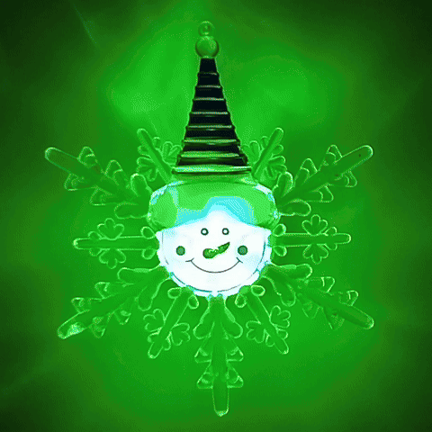 RGB-LED-Weihnachtsdekoration mit Saugnapf, Schneemann, LED/3xLR44, rot/blau/grün