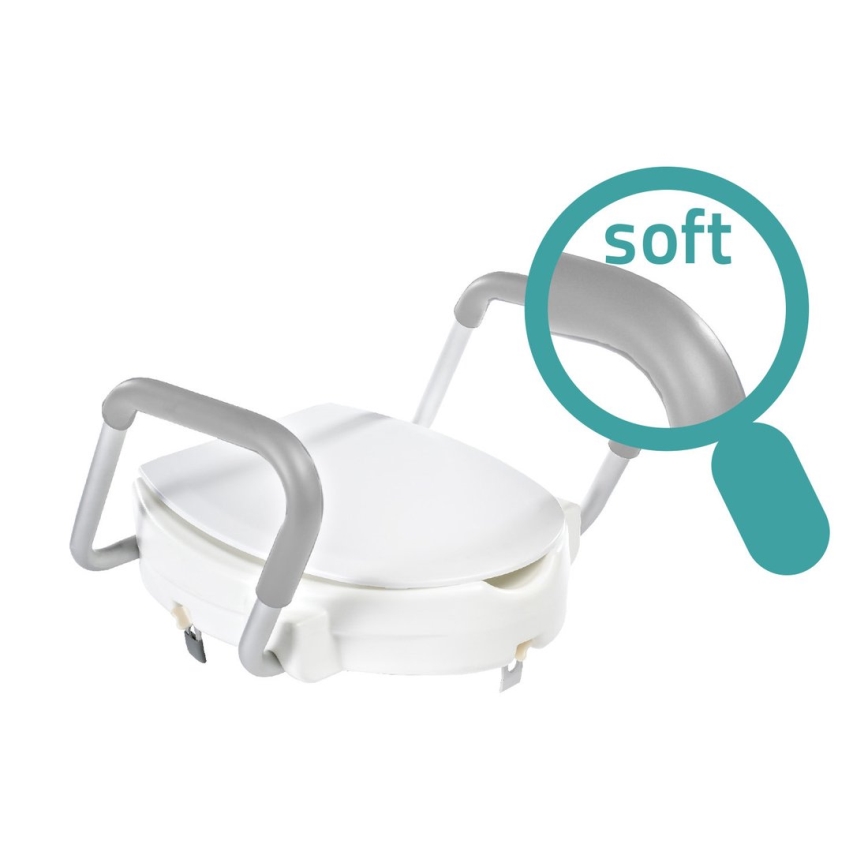 Ridder - Erhöhter Toilettensitz mit Haltegriffen, weiß