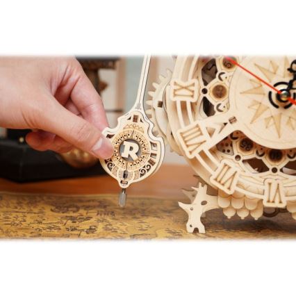 RoboTime - 3D mechanisches Holzpuzzle Eulen-Uhr 1xAA