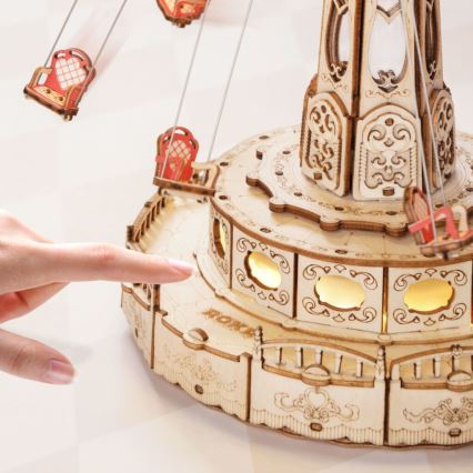 RoboTime - 3D Spieluhr-Puzzle Kettenkarussell 3xAAA