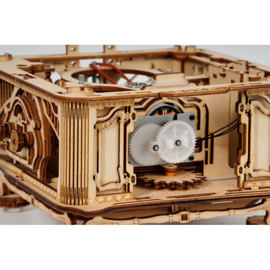 RoboTime - Mechanisches 3D-Holzpuzzle Grammophon (elektrischer Antrieb))