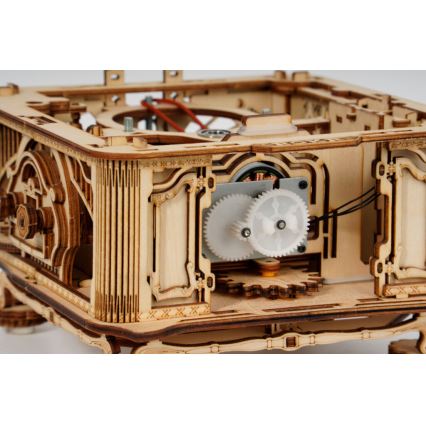 RoboTime - Mechanisches 3D-Holzpuzzle Grammophon (manueller Antrieb)