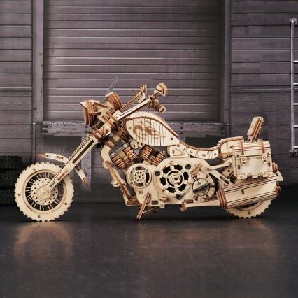 RoboTime - Mechanisches 3D-Holzpuzzle Motorrad-Cruiser