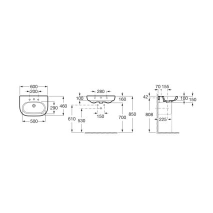Roca A327242000 - Hängendes Waschbecken MERIDIAN 60x46 cm Keramik/Weiß
